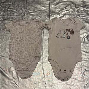 Carter's Cream and White Bodysuits Soft Stretchy One Pieces